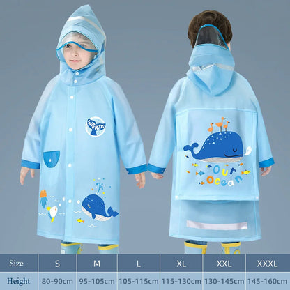 Kids Mermaid Raincoat with Hood